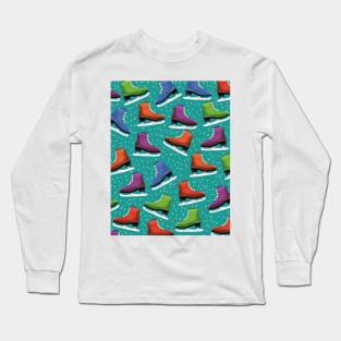 Ice Skating Pattern Long Sleeve T-Shirt